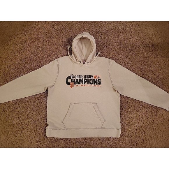 47 BRAND MLB SAN FRANCISCO GIANTS WS 2014 CHAMPS HOODIE MENS SIZE 2XL BEIGE/TAN - Picture 2 of 16